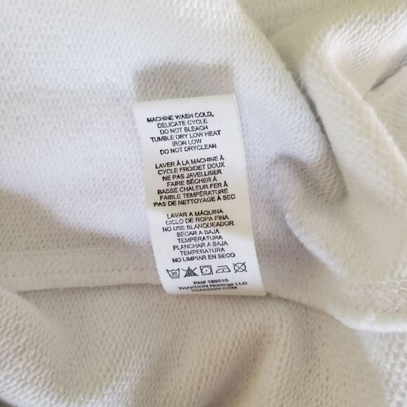 Thakoon Cotton Crew Eyelet Embroidered Balloon Sleeve Sweatshirt White Small - Picture 11 of 11